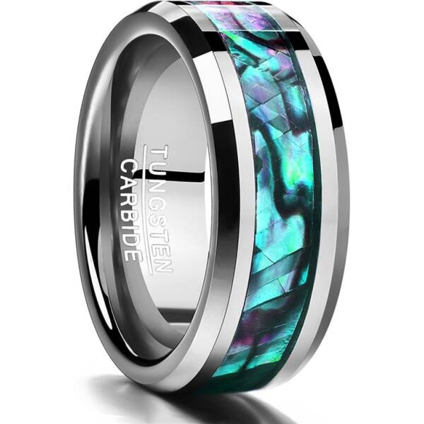 Tungsten Gold Ring With Black Veneer Plating