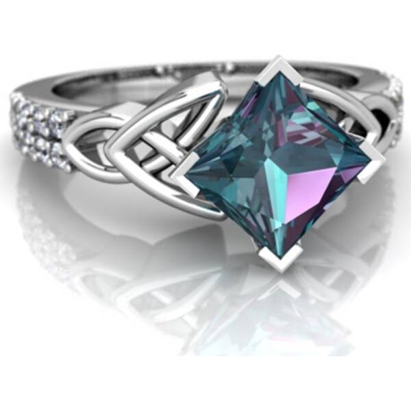 Creative personality Rainbow Topaz ring Europe and the United States party gift engagement ring